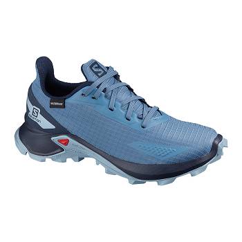 Salomon ALPHACROSS BLAST CSWP J - Modre Turistické Topánky Detske, S0178SK